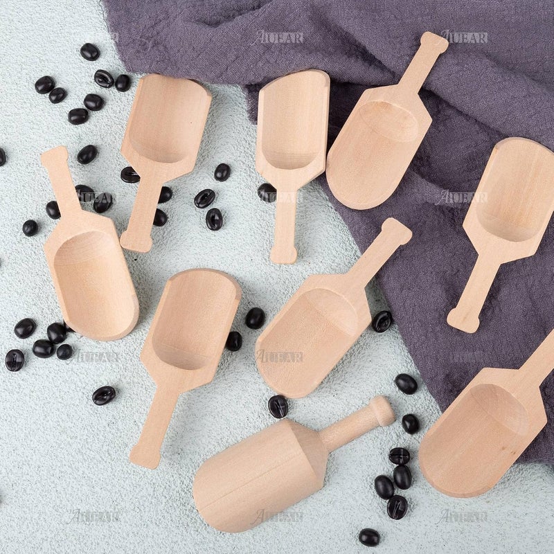 AUEAR , 10 Pack Mini Wooden Scoops for Bath Salts Wooden Candy Spoons - Image 3