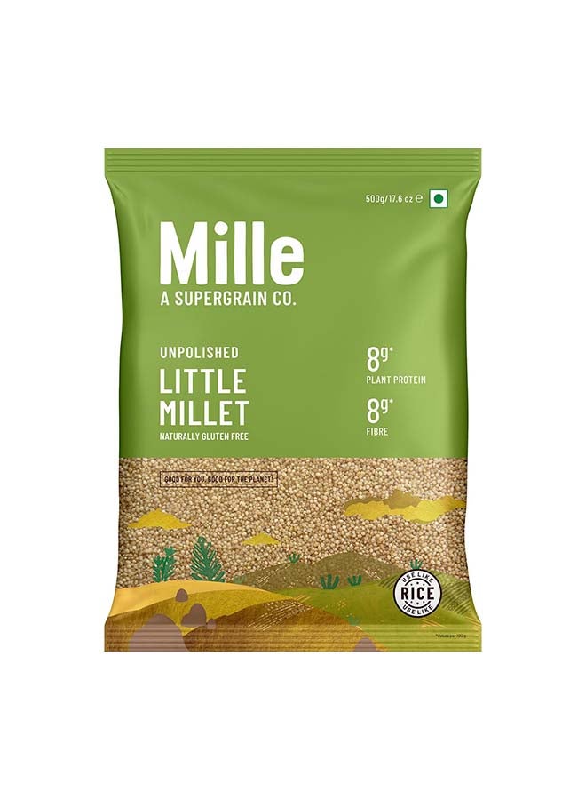 MIELLE Millé Little Millet Whole Grain | Kutki | Gluten Free | No Chemicals | High Plant Protein and Fibre | Millet Rice | Vegan | 100% Whole
Grain | 500 g - Image 1