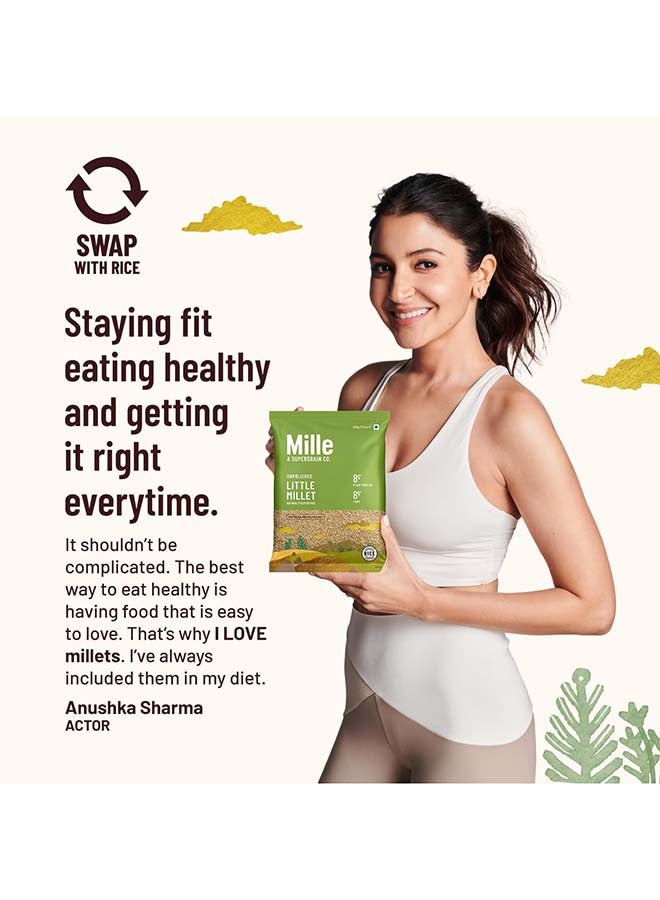 MIELLE Millé Little Millet Whole Grain | Kutki | Gluten Free | No Chemicals | High Plant Protein and Fibre | Millet Rice | Vegan | 100% Whole
Grain | 500 g - Image 3