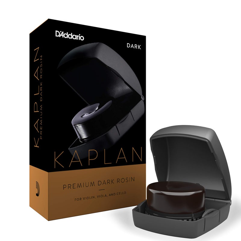 D'Addario Violin Rosin - Cello Rosin - Kaplan Premium Dark Rosin with Case for Violin, Viola, Cello - For Horsehair or Synthetic Bows - Image 1
