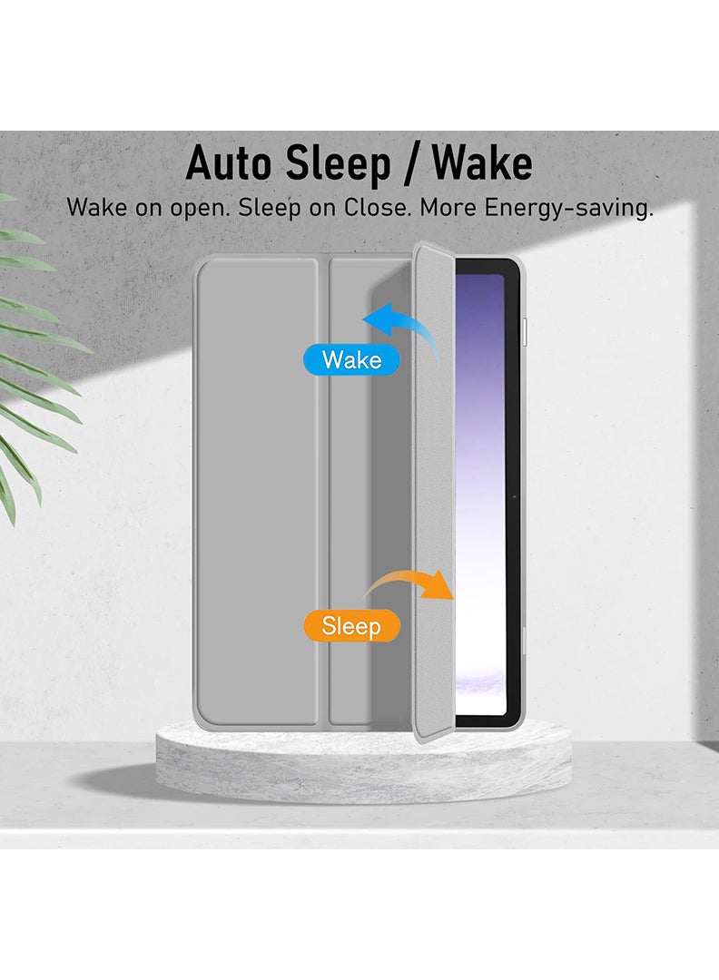 Theodor Case Compatible with Samsung Galaxy Tab A11 2025/ A9 2023 8.7 Inch, Smart Case with Pencil Holder, Slim Trifold Stand Case with Soft TPU Back, Auto Sleep/Wake Cover- Grey - Image 5