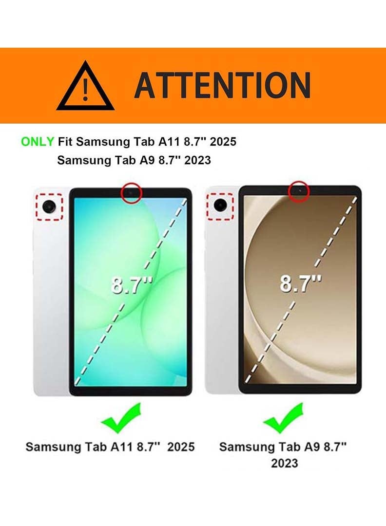 Theodor Case for Samsung Tab A11 8.7" 2025 & Tab A9 8.7" 2023, Slim Trifold Stand Cover with Pencil Holder, Soft TPU Back, Auto Sleep/Wake - Grey - Image 2