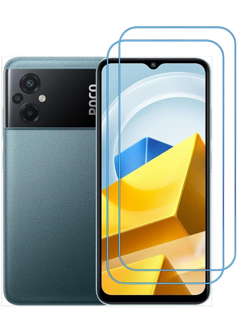 ACLIX 2 Pieces Antistatic ESD Dustproof Premium Quality High Definition Clear Tempered Glass Screen Protector Designed For Xiaomi Poco M5 - Image 1