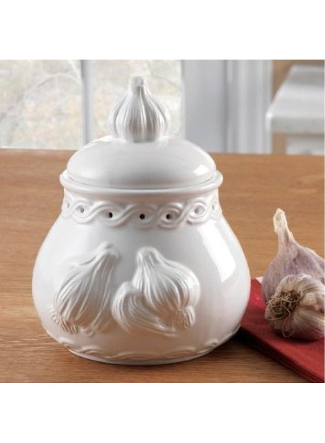 Norpro Norpro Deluxe Stoneware Garlic Keeper Measures 7x 5 x 55 White Color 1Pack  - Image 2