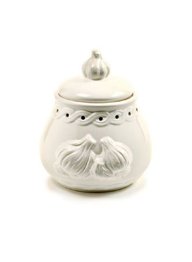 Norpro Norpro Deluxe Stoneware Garlic Keeper Measures 7x 5 x 55 White Color 1Pack  - Image 3