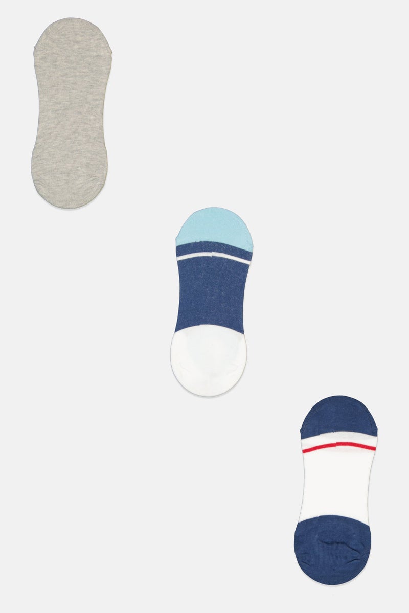 RBX Men 3 Pairs Plain Invisible Socks, Multicolor - Image 2