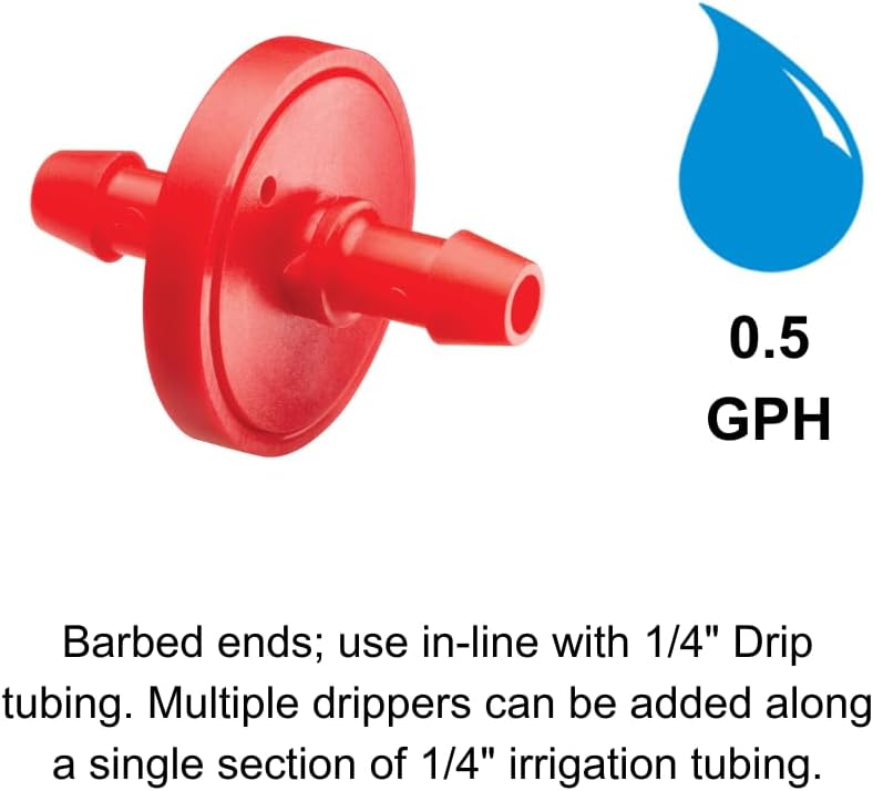 Rainbird ILD0510PKXS Drip Irrigation in-Line Dripper/Emitter, 0.5 (1/2) Gallon Per Hour, 10-Pack - Image 2