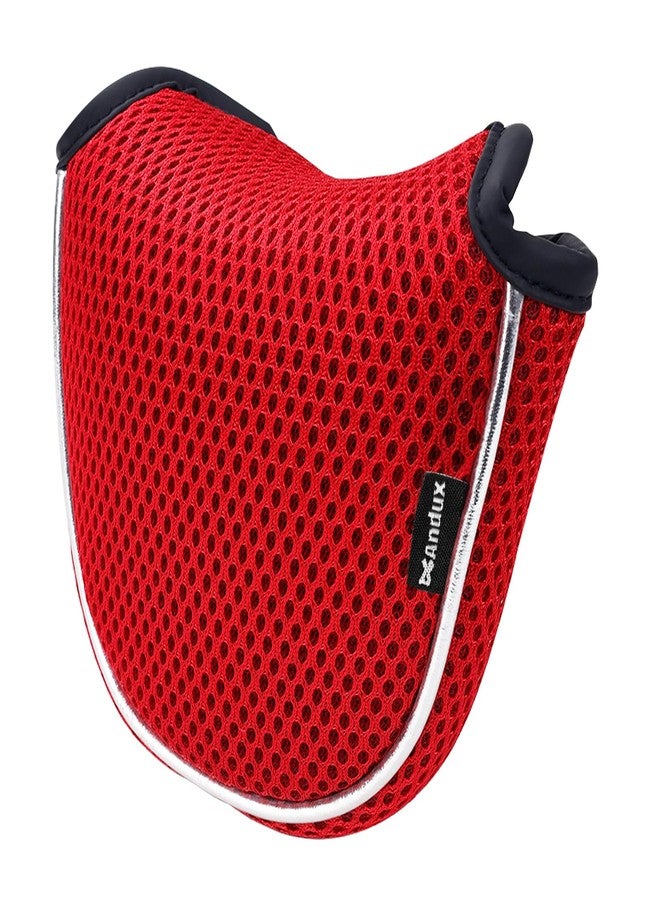 Andux Mesh Golf Putter Head Covers for Low Center Shaft Putter MT/TG22, Semicircle Red - Image 4