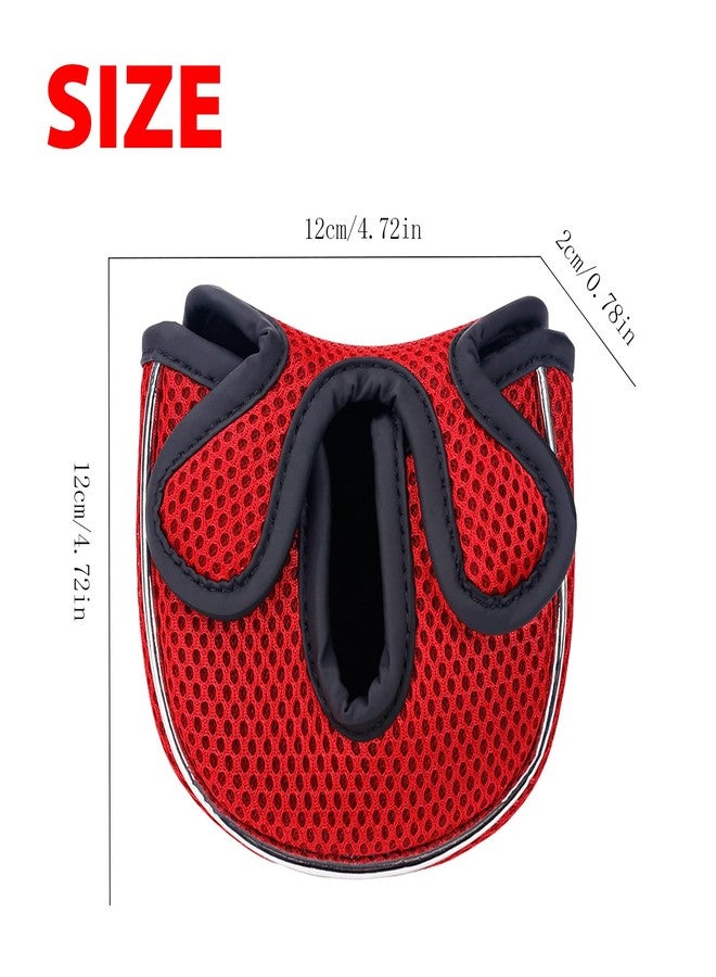 Andux Mesh Golf Putter Head Covers for Low Center Shaft Putter MT/TG22, Semicircle Red - Image 2