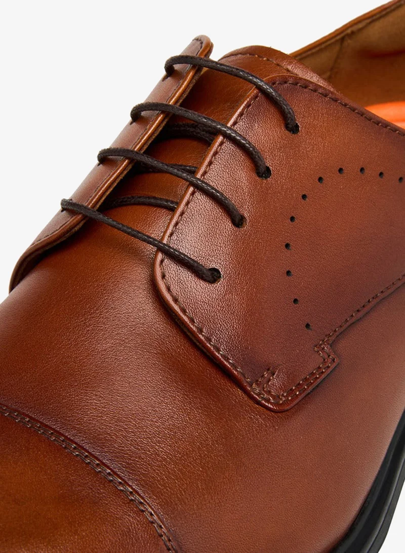 Le Confort BROWN Solid Lace-Up Derby Shoes for Men | Best Price UAE