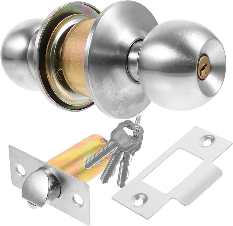 Stainless Steel Spherical Door Lock Easy Install Security Door Knob - Image 1