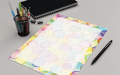 Stonehouse Collection Colorful Circles Stationery - 8.5 x 11-60 Letterhead Sheets - Border Letterhead (Watercolor Circles) - Image 2