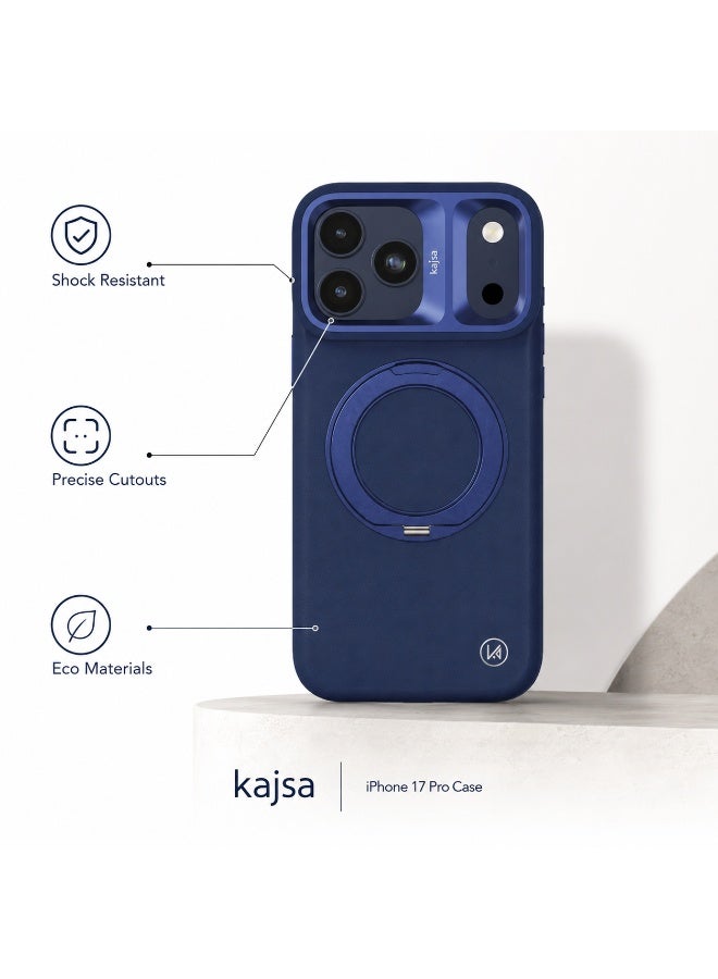 كاجسا غطاء Kajsa لهاتف iPhone 17 Pro بلون برتقالي، متوافق مع MagSafe، مزود بحامل حلقي وخطاف للحزام، تصميم مقاوم للصدمات مع أزرار من الألمنيوم، حماية متكاملة وأناقة عصرية لهاتفك الذكي - Image 3