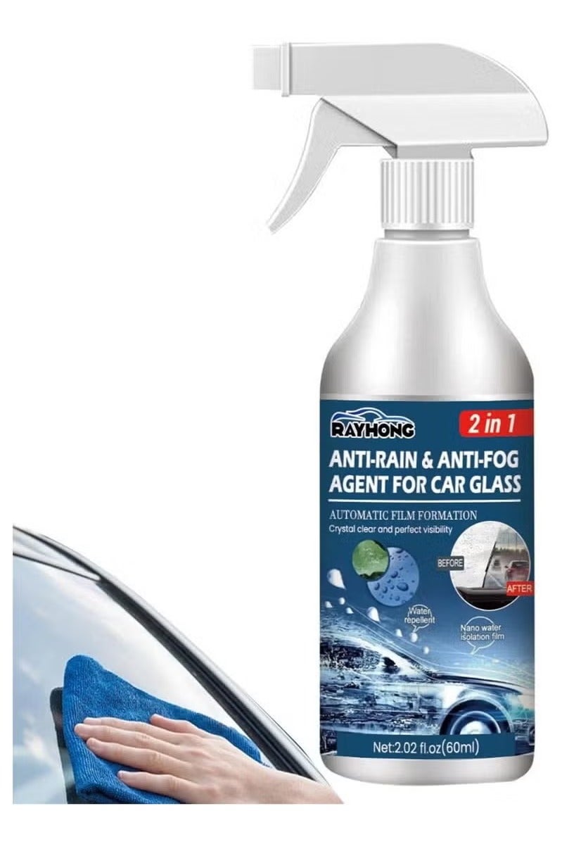 RAYHONG Anti Fog Spray for Car Windshield & Glasses, Long-Lasting Defogger for Swim Goggles, Eyeglasses, Ski Lenses, and Mirrors, Water-Repellent Coating for Clear Vision, 60ml - Image 1