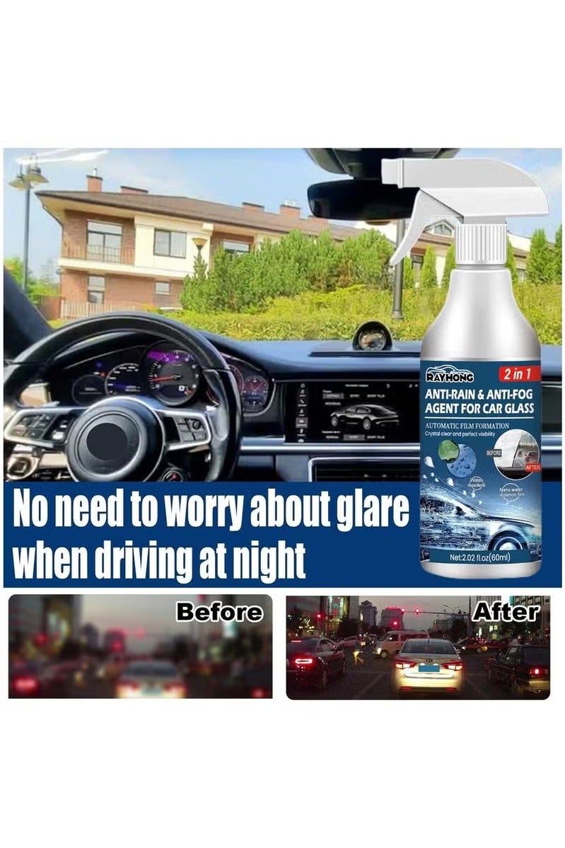 RAYHONG Anti Fog Spray for Car Windshield & Glasses, Long-Lasting Defogger for Swim Goggles, Eyeglasses, Ski Lenses, and Mirrors, Water-Repellent Coating for Clear Vision, 60ml - Image 2