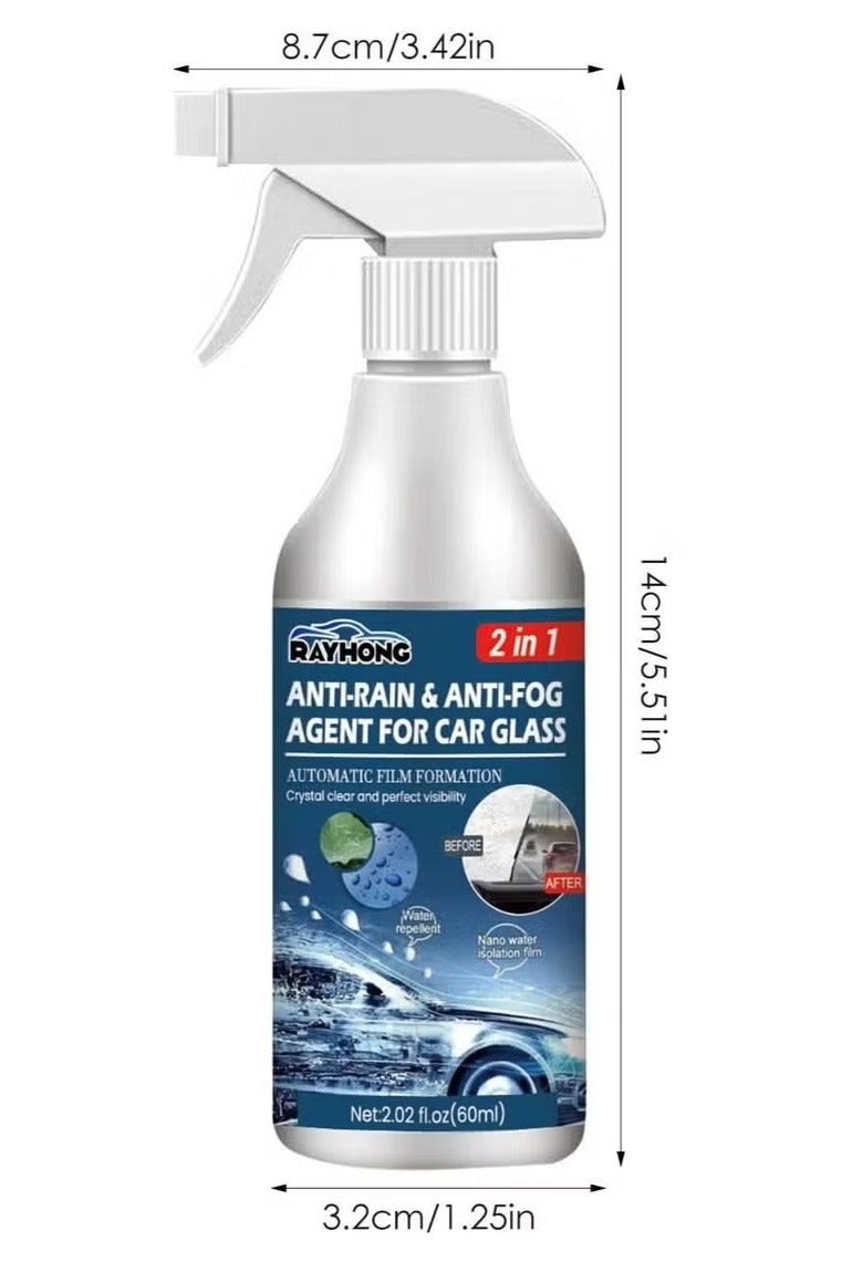 RAYHONG Anti Fog Spray for Car Windshield & Glasses, Long-Lasting Defogger for Swim Goggles, Eyeglasses, Ski Lenses, and Mirrors, Water-Repellent Coating for Clear Vision, 60ml - Image 5