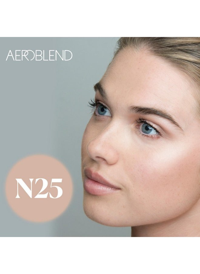 Aeroblend - AEROBLEND Airbrush Foundation Makeup (N25) Professional, Water-Based, Buildable, Long-wearing, For all skin types, 1 oz - Image 1