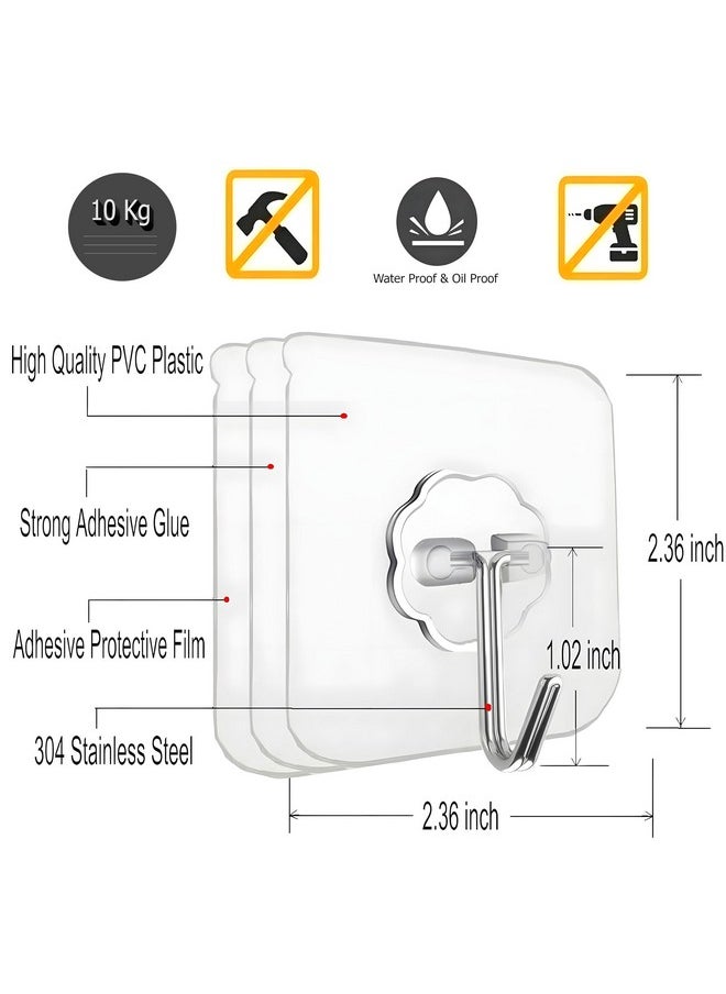 DALUCI Wall Hooks For Hanging Strong Hook For Wall Hanging Hook Without Drill Self Adhesive Hooks For Wall Heavy Duty Wall Stick Hook Wall Hanger Hook (Flower Hook, 15)  - Image 2