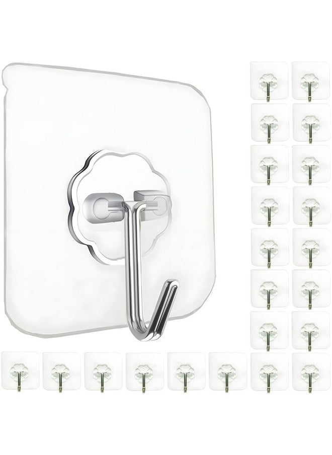 DALUCI Wall Hooks For Hanging Strong Hook For Wall Hanging Hook Without Drill Self Adhesive Hooks For Wall Heavy Duty Wall Stick Hook Wall Hanger Hook (Flower Hook, 15)  - Image 1