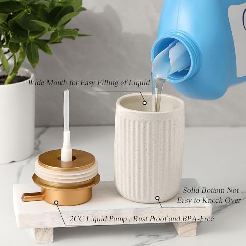 Sylfu Soap Dispenser Ceramic with Easy-to-Press Pump Hand Lotion Liquid Soap Dispenser for Bathroom Kitchen - Image 5