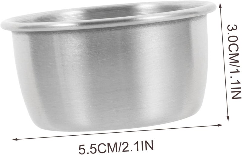 Metal Reptile Feeder Water Dish 6pcs 304 Stainless Steel 40ml Small Feeding Cups for Lizards Tortoises Bearded Dragons Terrarium Pet Supplies - Image 2