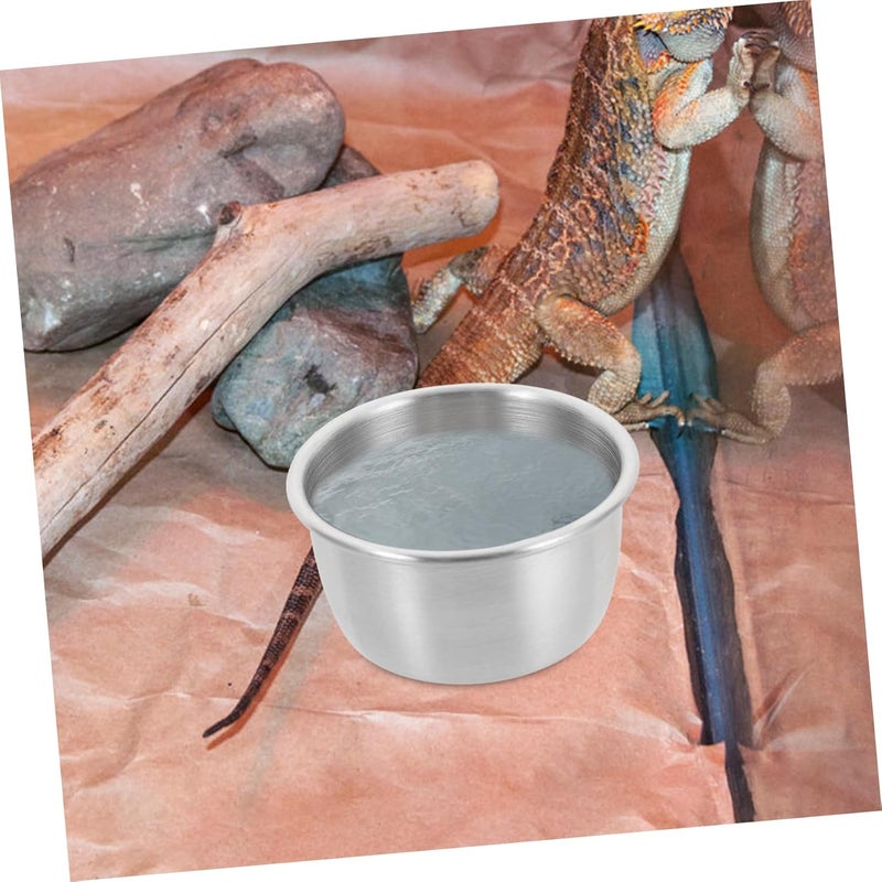 Metal Reptile Feeder Water Dish 6pcs 304 Stainless Steel 40ml Small Feeding Cups for Lizards Tortoises Bearded Dragons Terrarium Pet Supplies - Image 5