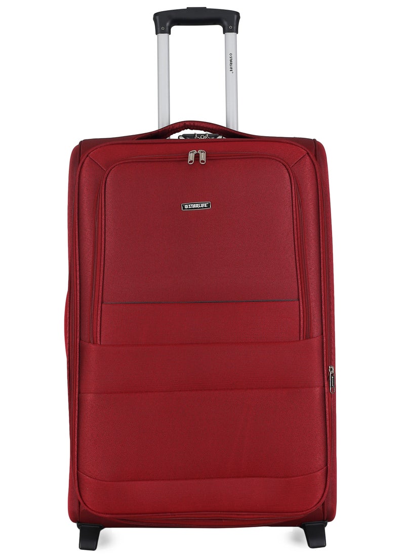 STARLIFE - Set of 3 Light Weight Polyester Trolley Luggage 2 Wheels With Number Lock 20,24,28 Inches - Image 1