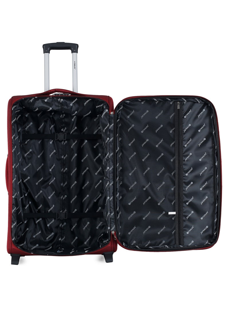 STARLIFE - Set of 3 Light Weight Polyester Trolley Luggage 2 Wheels With Number Lock 20,24,28 Inches - Image 1