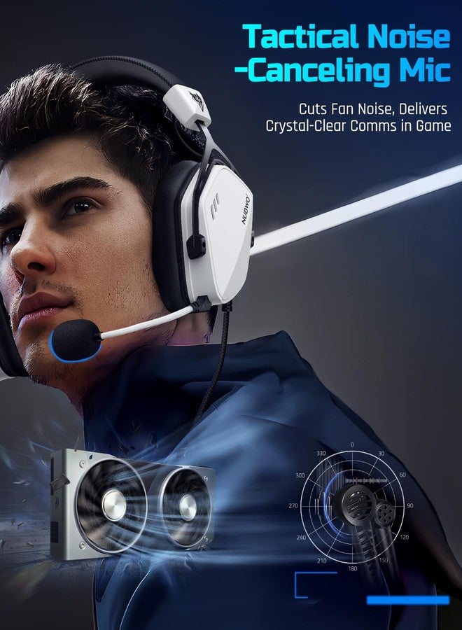 NUBWO HG03 USB-A Gaming Headset with 7.1 Surround and FPS Sound, Wired Headphones with Noise Canceling Mic, Comfortable Design for PC, Laptop - White - Image 4