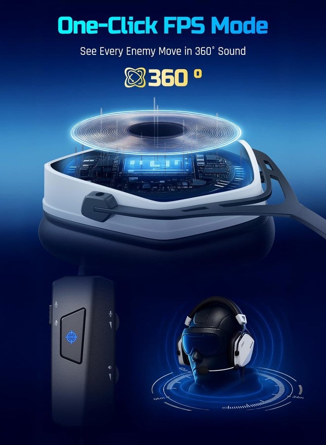 NUBWO HG03 USB-A Gaming Headset with 7.1 Surround and FPS Sound, Wired Headphones with Noise Canceling Mic, Comfortable Design for PC, Laptop - White - Image 3