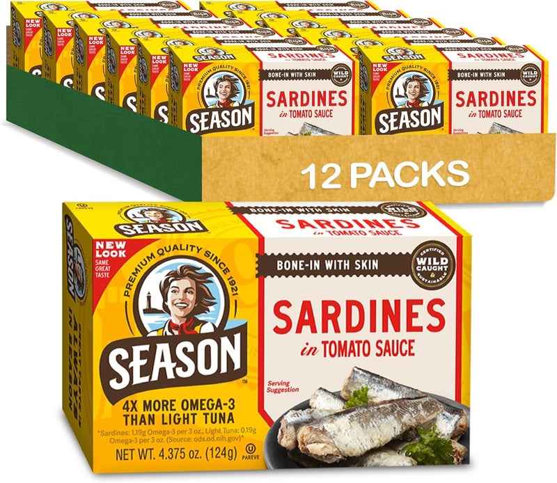 Season Sardines in Tomato Sauce - 12-Pack - Image 1