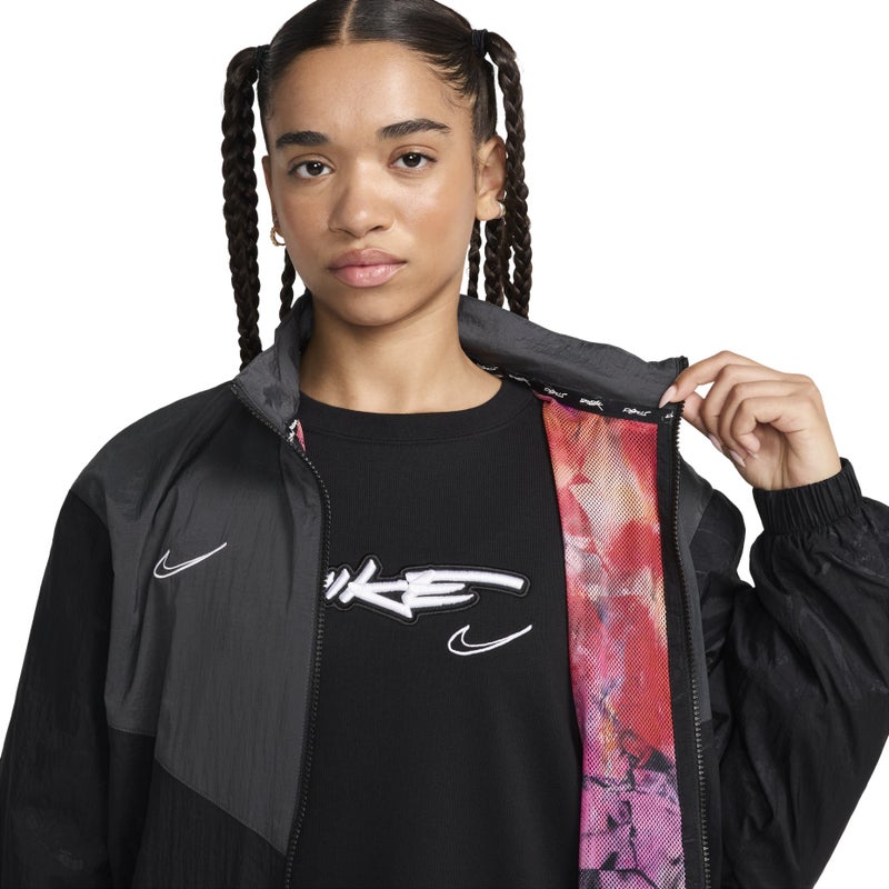 Nike (WMNS) Nike Sportswear Breaking Windrunner Jacket Asia Sizing 'Black Anthracite' - Image 2