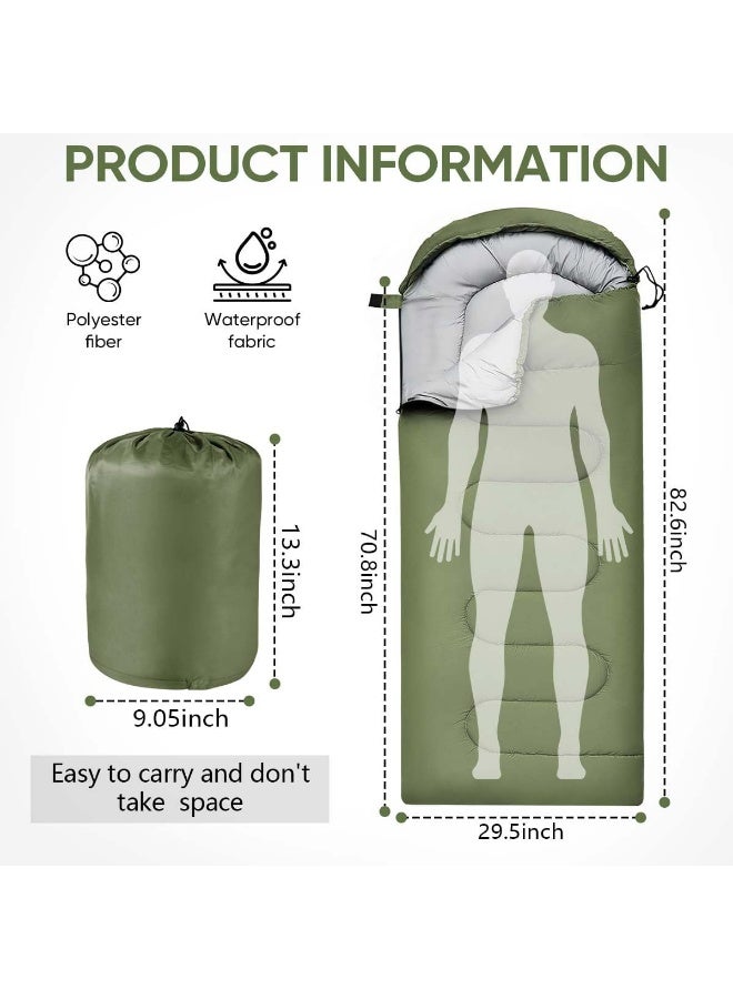 Meetion أكياس نوم للتخييم قابلة للحمل ومقاومة للماء للبالغين والأطفال 4 مواسم شتاء، خريف، ربيع، صيف للتنزه، المشي، التخييم، تسلق الجبال، للاستخدام الداخلي والخارجي - Image 2