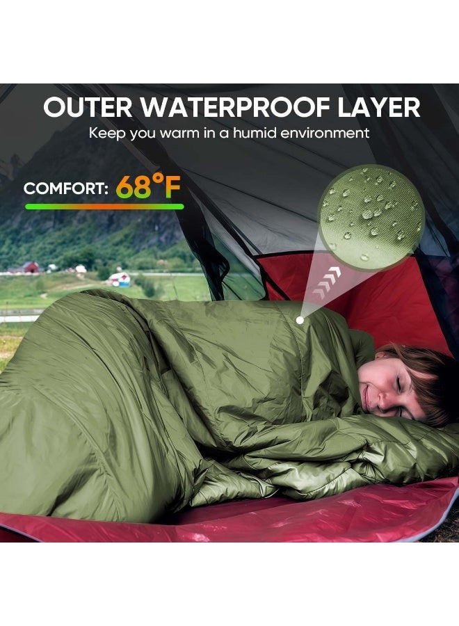 Meetion أكياس نوم للتخييم قابلة للحمل ومقاومة للماء للبالغين والأطفال 4 مواسم شتاء، خريف، ربيع، صيف للتنزه، المشي، التخييم، تسلق الجبال، للاستخدام الداخلي والخارجي - Image 5