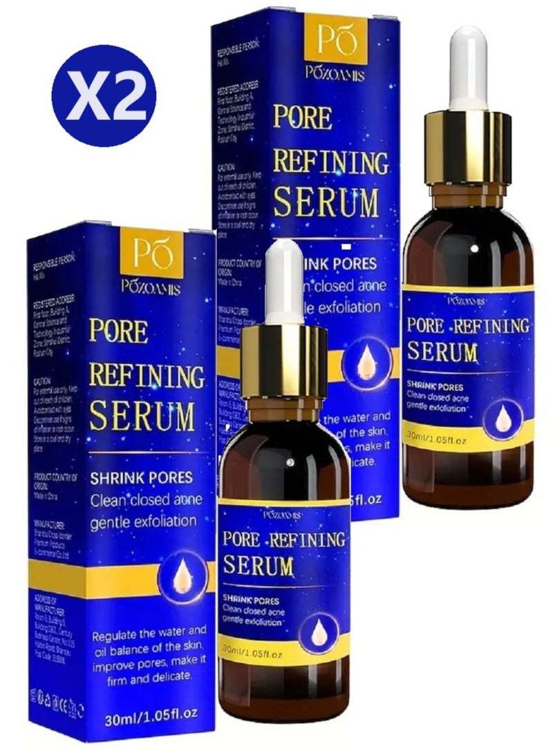 pozo Refining Serum Pore Shrinking Essence Deep Moisturizing And Smoothing Skin 30ml (2 Pack) - Image 1