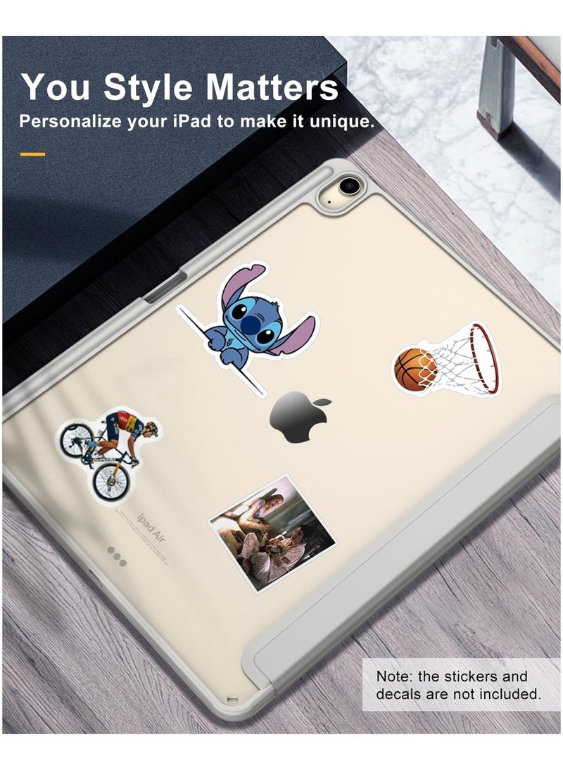 DUSALA Case for New iPad Air 13 inch (M3/M2-2025/2024) with Pencil Holder, Slim Stand Protective Cover with Clear Transparent Back Shell for iPad Air 13 inch, Auto Wake/Sleep, (Grey) - Image 4