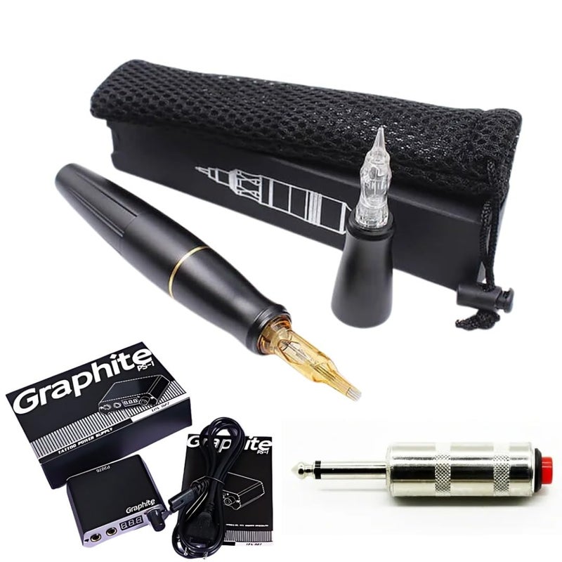 Globelle GP8 PMU Machine with Graphite Single Digital Power Supply Plug Switch and Mini Dual Digital Tattoo Power Supply  Adjustable Professional Permanent Makeup and Tattoo Kit - Image 1
