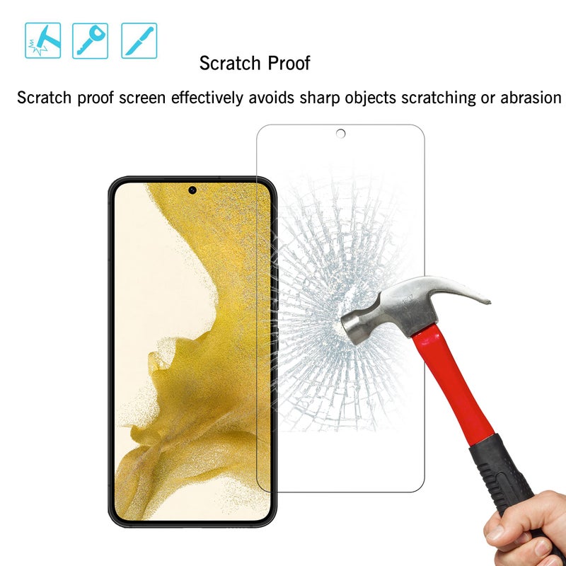 Ailun Screen Protector for Galaxy S22+/S22 Plus 5G 6.6 Inch Display 3Pack + 3Pack Camera Lens Tempered Glass Fingerprint Unlock 0.25mm Clear Anti-Scratch Case Friendly [Not For S22 Ultra] - Image 5