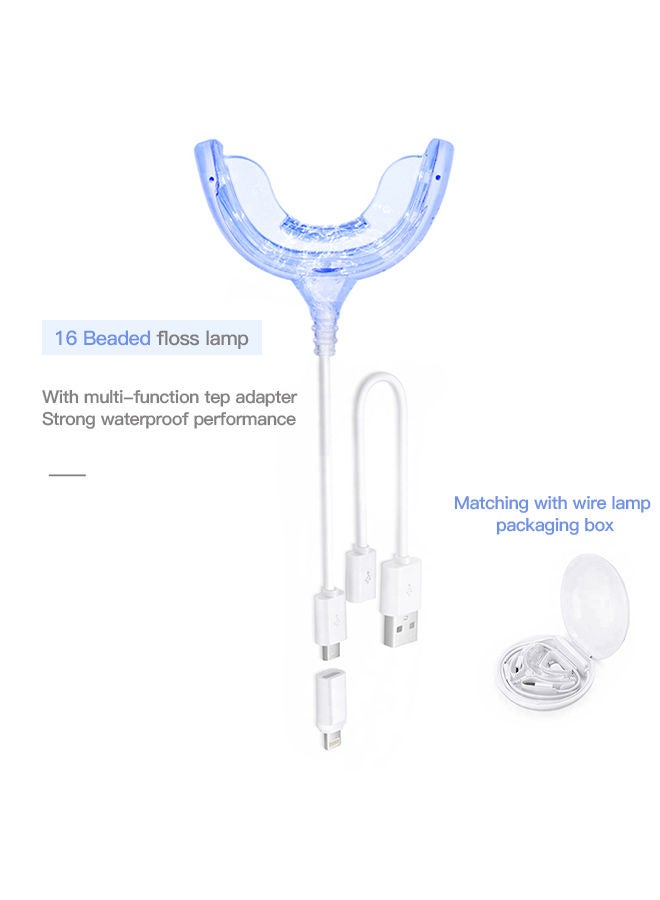 Tooth Whitening Instrument Line Lamp Set with 4 Carbamide Peroxide Gel Pens - 16-Minute Non-Sensitive Fast Teeth Whitener for Stain Removal