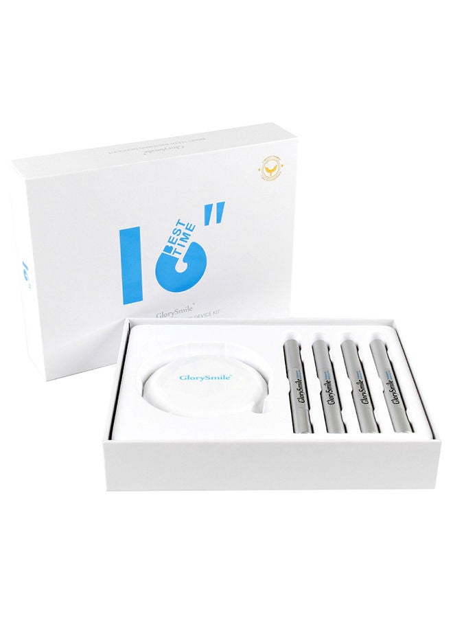 Tooth Whitening Instrument Line Lamp Set with 4 Carbamide Peroxide Gel Pens - 16-Minute Non-Sensitive Fast Teeth Whitener for Stain Removal