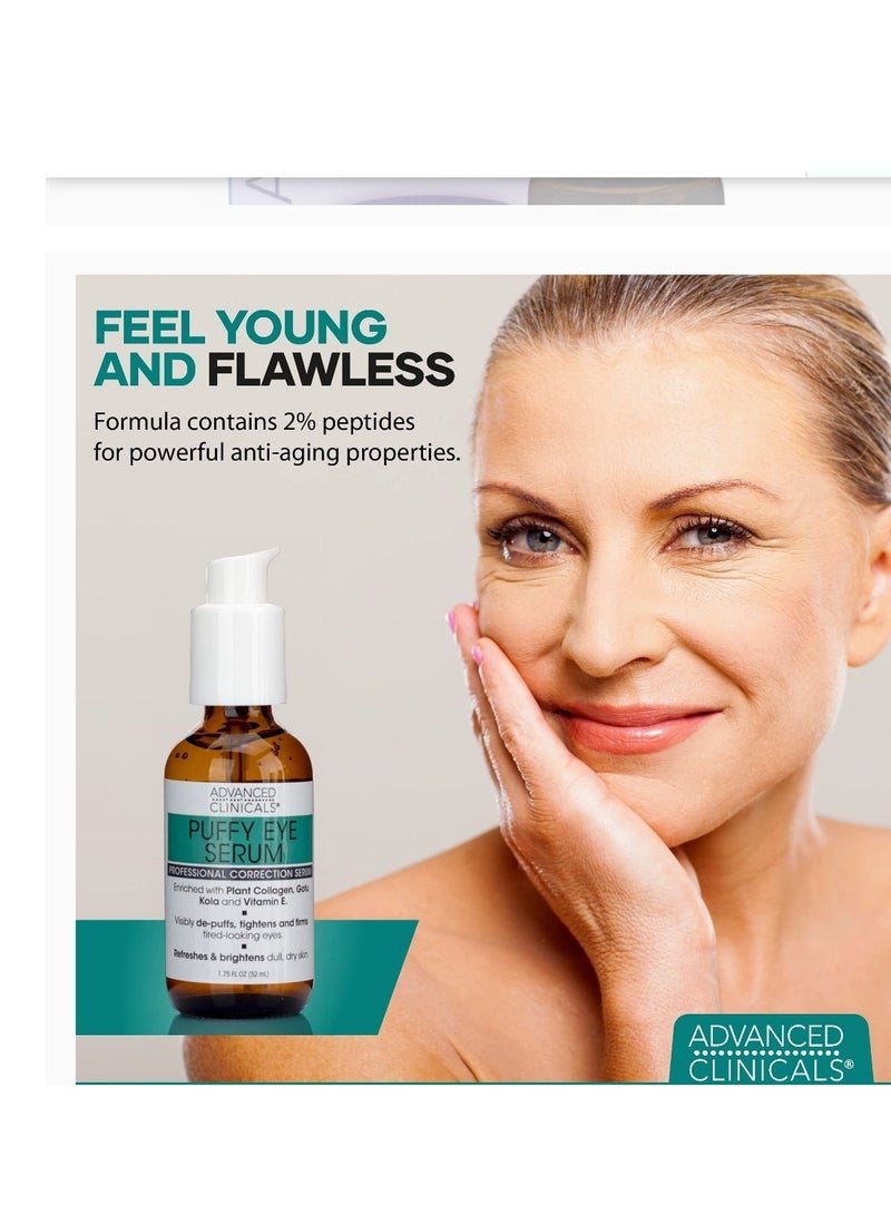 Advanced Clinicals Puffy Eyes Treatment Eye Serum Anti Aging, Brightening, & Firming Under Eye Serum with Vitamin E, Collagen, Gotu Kola, Caffeine, & Green Tea Helps Hydrate & Calm Puffiness by Advanced Clinicals  - Image 2