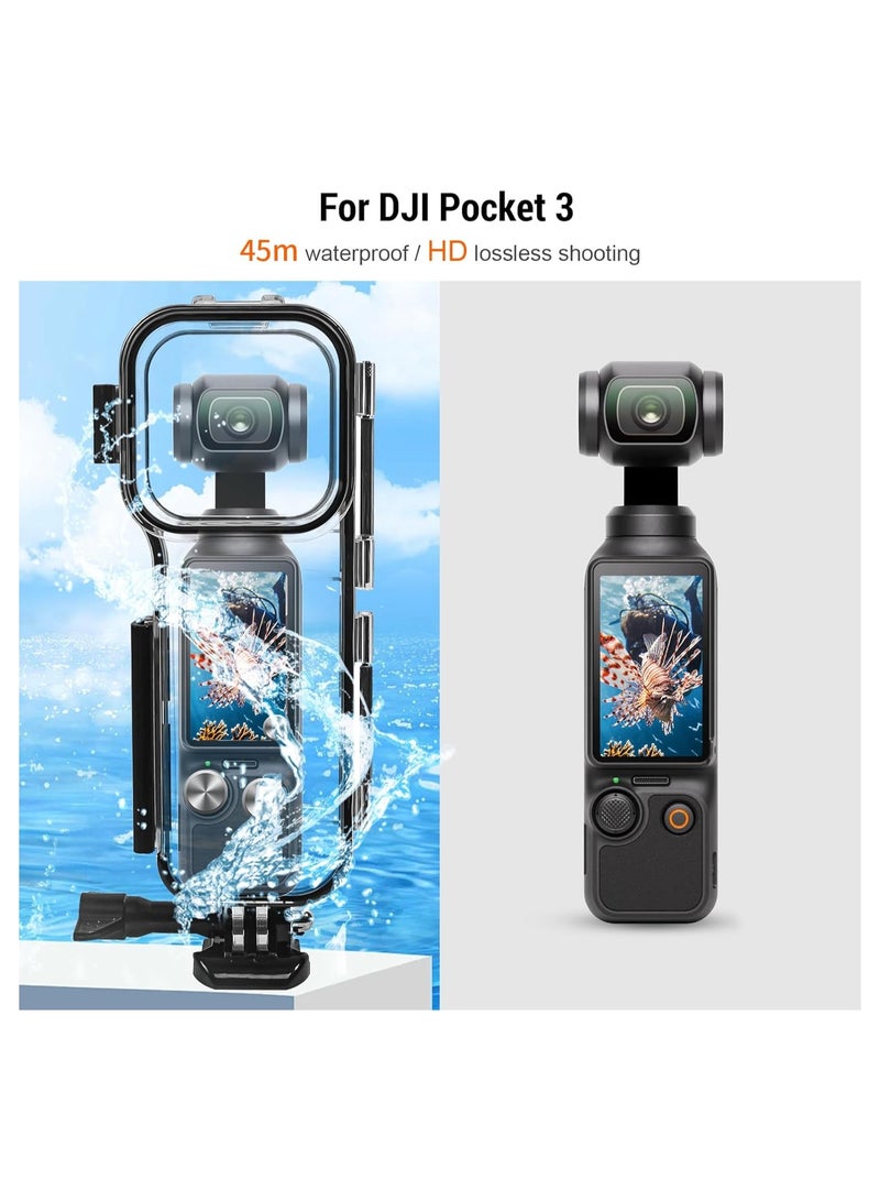 45M/147FT Diving Case for DJI Osmo Pocket 3 Underwater Waterproof Case Housing Diving Shell for Osmo Pocket 3 Action Camera Protecive Case Accessories for Diving Surfing Swimming Skiing - Image 3