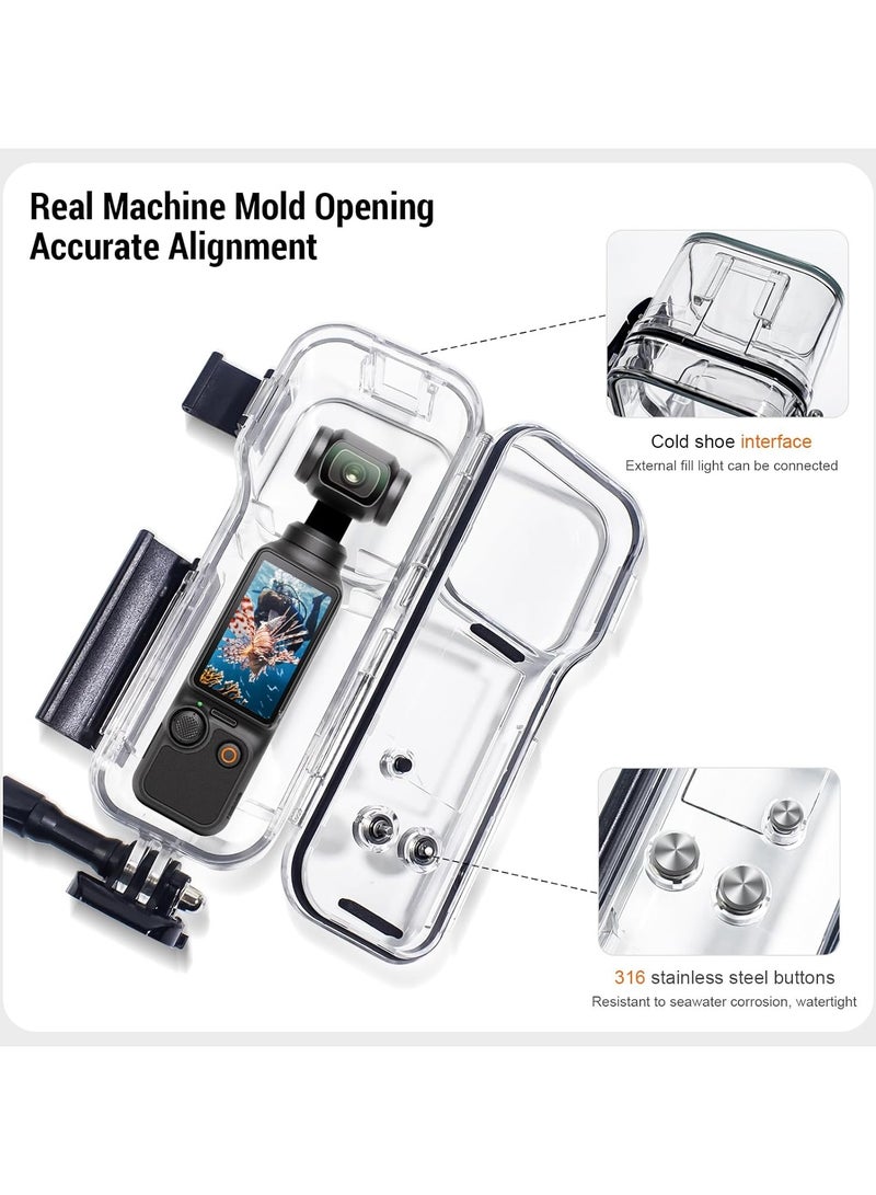 45M/147FT Diving Case for DJI Osmo Pocket 3 Underwater Waterproof Case Housing Diving Shell for Osmo Pocket 3 Action Camera Protecive Case Accessories for Diving Surfing Swimming Skiing - Image 5