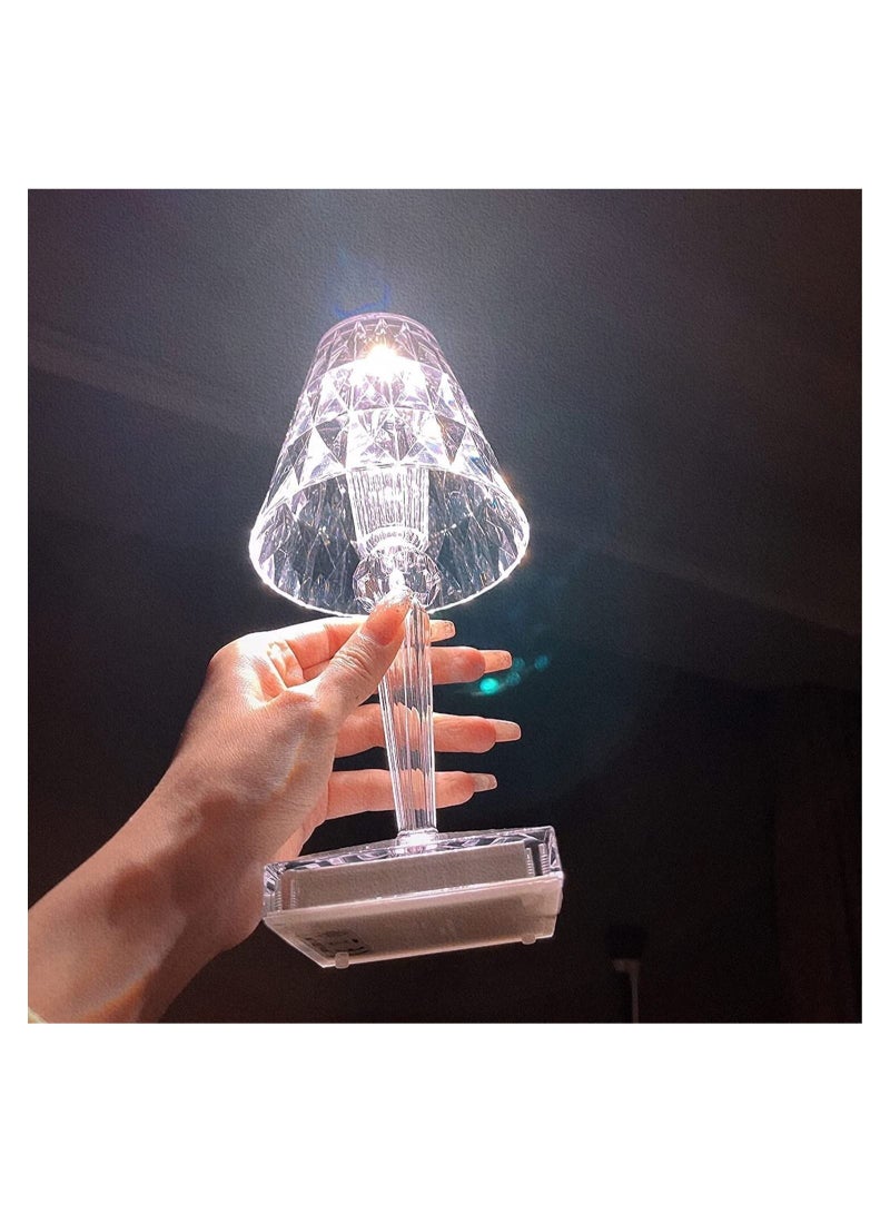 3 Color Changing Rechargeable Crystal Touch Control Small Table Lamp - Image 4
