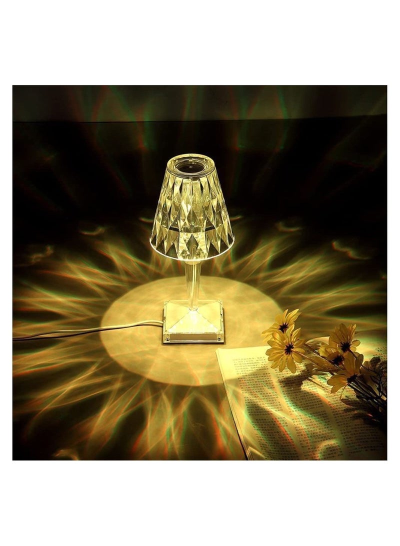 3 Color Changing Rechargeable Crystal Touch Control Small Table Lamp - Image 2