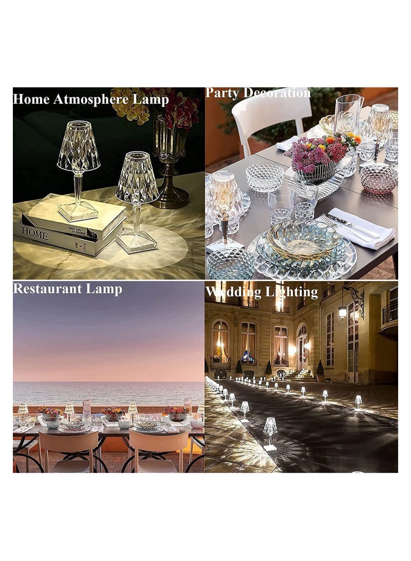 3 Color Changing Rechargeable Crystal Touch Control Small Table Lamp - Image 3