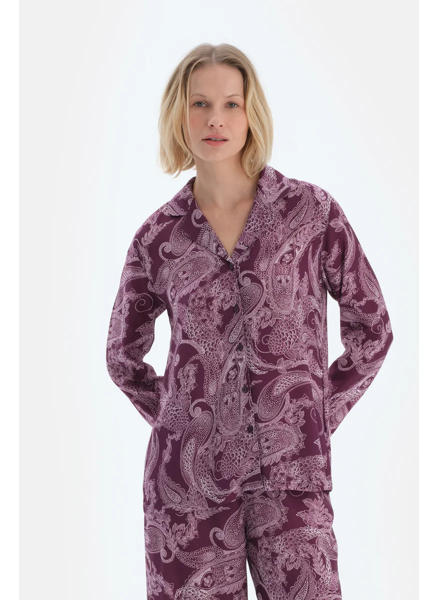 dagi Graphic Print Shirt Spread Collar Viscose Regular/Classic Fit Sleepwear