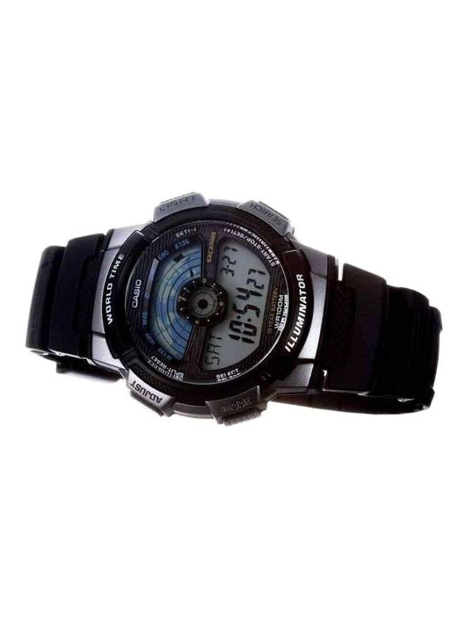 كاسيو ساعة يد رقمية بسوار من الراتينج طراز AE-1100W-1A - قياس 44 مم - لون أسود رجال - Image 3
