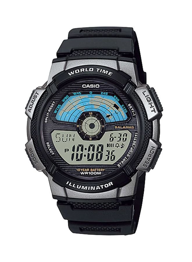 كاسيو ساعة يد رقمية بسوار من الراتينج طراز AE-1100W-1A - قياس 44 مم - لون أسود رجال - Image 1