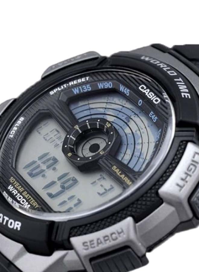 كاسيو ساعة يد رقمية بسوار من الراتينج طراز AE-1100W-1A - قياس 44 مم - لون أسود رجال - Image 4